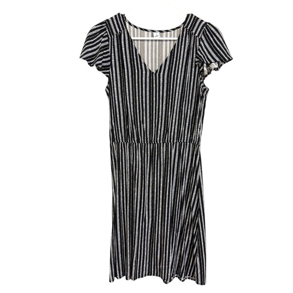 Old Navy Dresses & Skirts - 2/$15 Old Navy - Black, White & Yellow Striped Mini Short Sleeve Dress